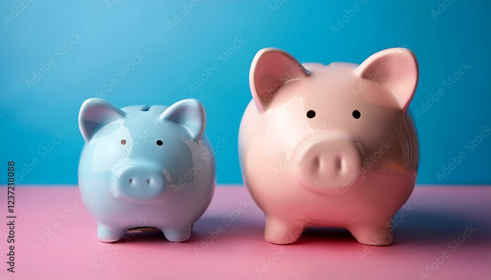 piggy bank on a pink background piggy bank on a pink background