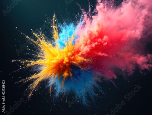 Wallpaper Mural Colorful pigments exploding and creating a vibrant abstract composition Torontodigital.ca