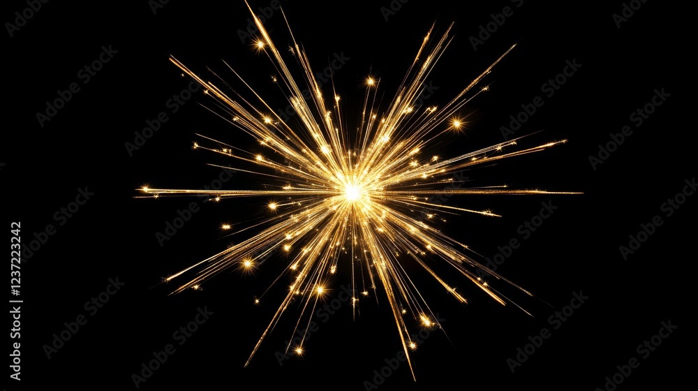 Obraz premium Golden Fireworks Explosion in the Night Sky