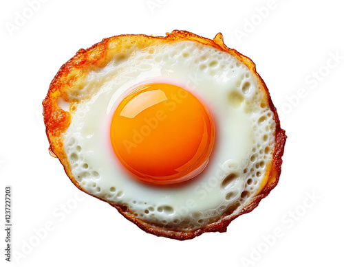 Obraz na płótnie fried egg on a white background w salonie