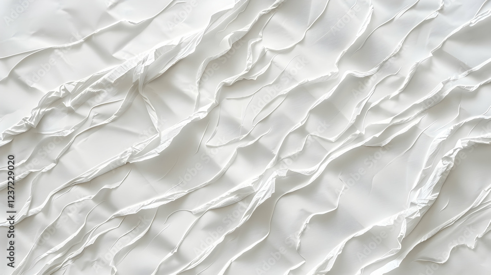 Obraz premium A textured, white surface resembling crumpled paper or fabric, creating a subtle visual depth.