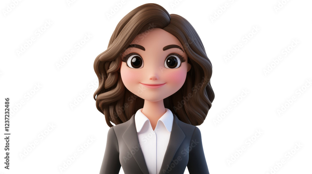 Smiling businesswoman character posing on transparent background Smiling businesswoman character posing on transparent background