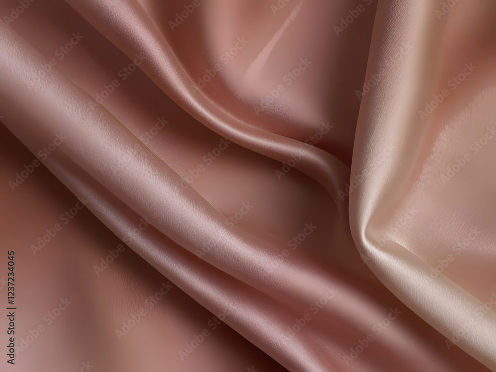 Fototapeta premium Pastel light soft pale powder pink brown dusty rose beige white abstract background. Silk satin fabric. Color gradient ombre blurred. Curtain draped crease wave line.Elegant subtle luxury. Design 