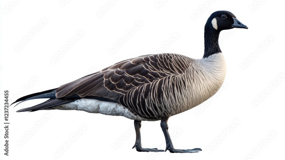 Detailed side profile of a canadian goose on white background Detailed side profile of a canadian goose on white background