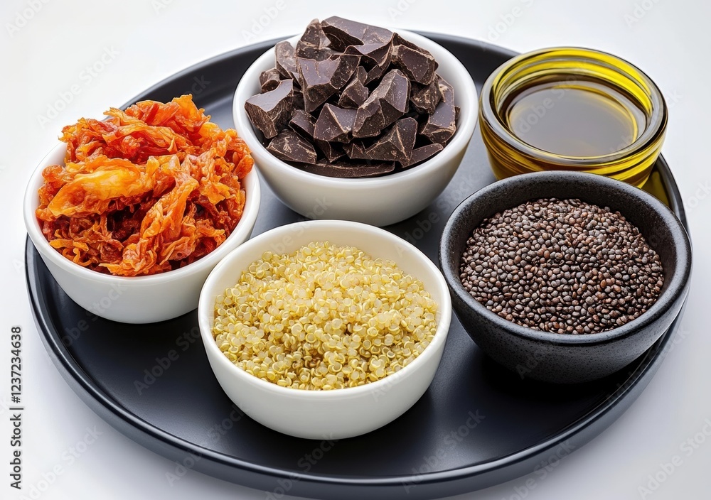 An assortment of flavorful ingredients for gourmet cooking and healthy dishes. An assortment of flavorful ingredients for gourmet cooking and healthy dishes.