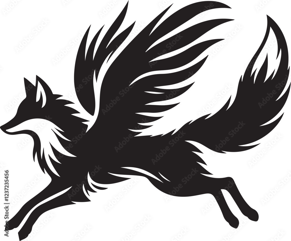 Obraz premium A majestic fox in flight