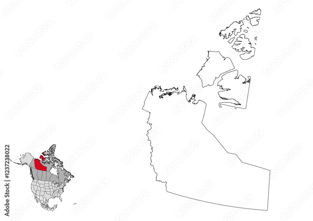 Northwest Territories map in northamerica