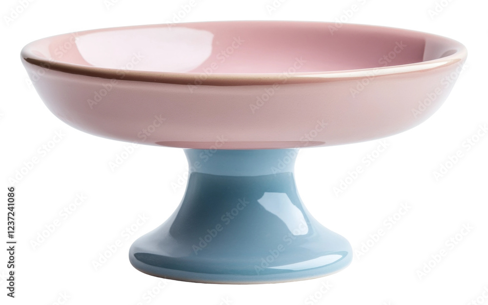 Elegant ceramic cake stand with pastel colors isolated on transparent background Elegant ceramic cake stand with pastel colors isolated on transparent background