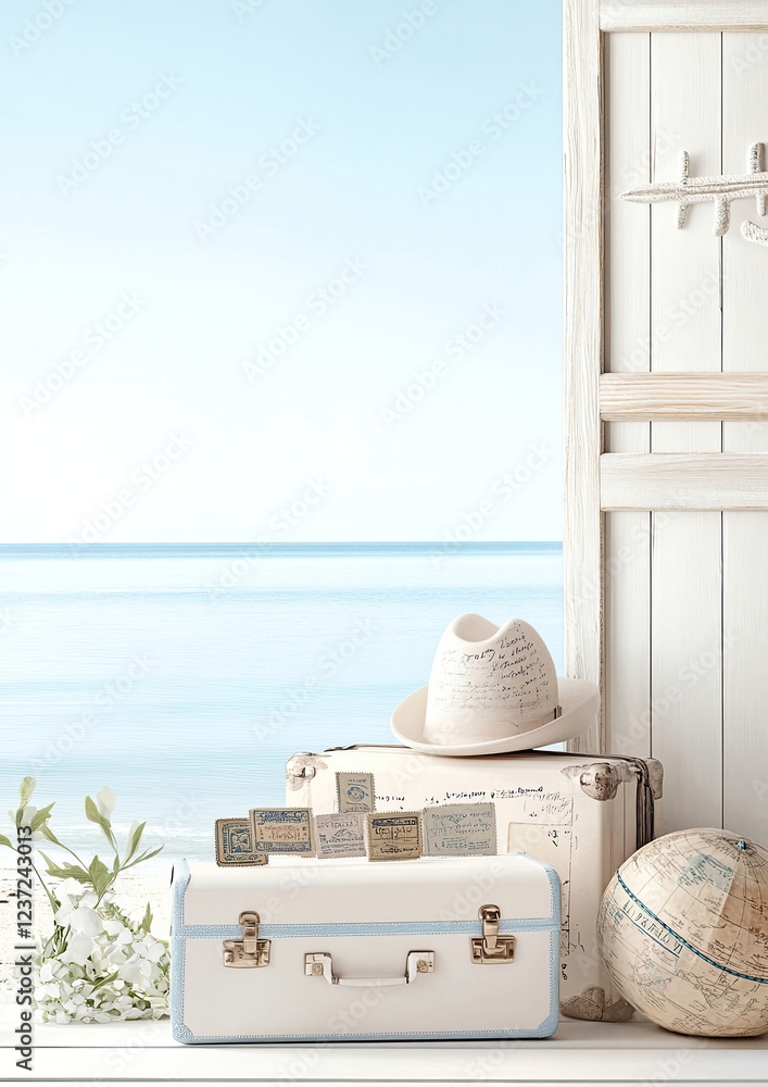 Nostalgischer maritimer Hintergrund - Vintage Reise Papier mit Textfreiraum
