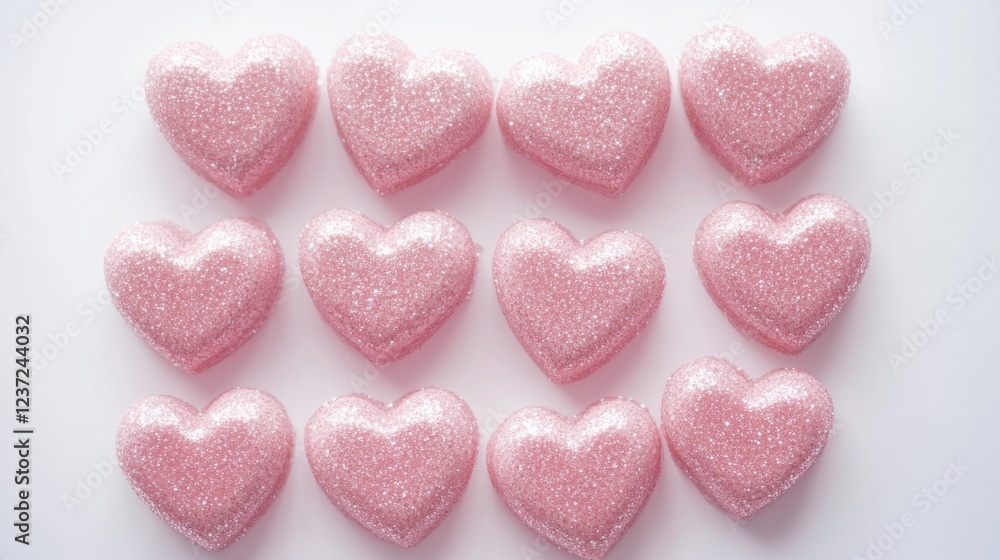 Obraz premium Pink heart illustration on white background - love symbol for valentine's day - festive design