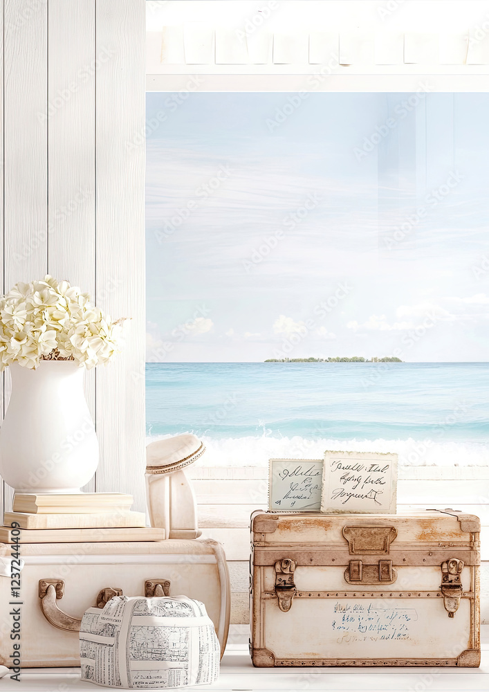 Nostalgischer maritimer Hintergrund - Vintage Reise Papier mit Textfreiraum