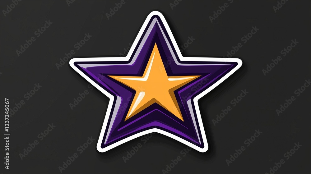 Purple and gold star graphic design element. Ideal for awards, ratings, and more! Purple and gold star graphic design element. Ideal for awards, ratings, and more!