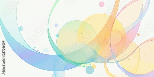 multicolored circles arranged in an arch on a white background. Pastel-colored dots in a circular pattern