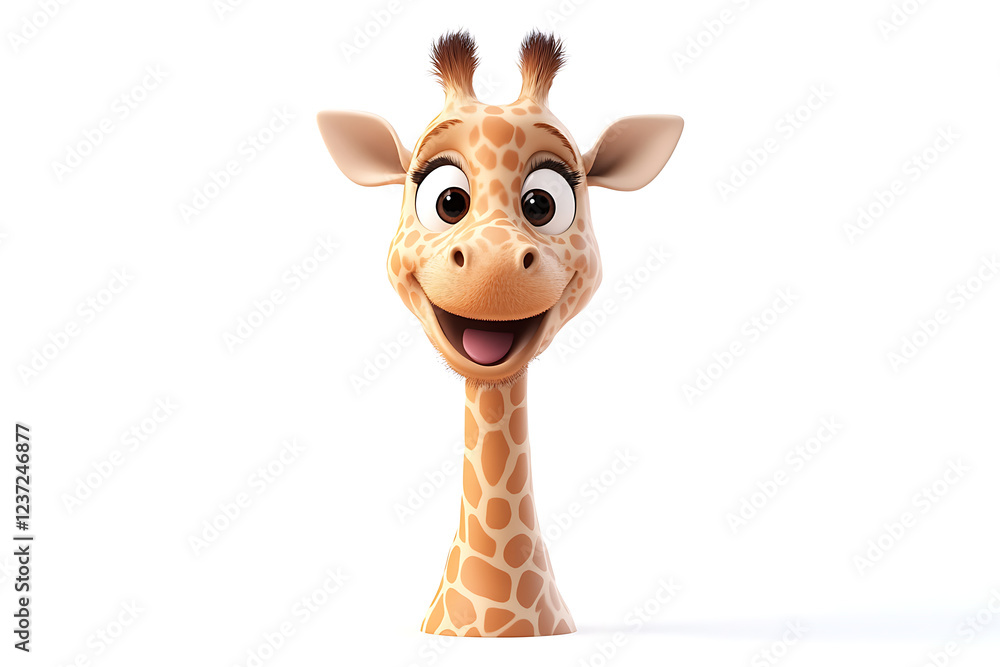 giraffe on a white background, giraffe on a blank white background, a giraffe, giraffe, cute giraffe, white background, copy space for add text, 3d rendering, 3d, vector, AI generative giraffe on a white background, giraffe on a blank white background, a giraffe, giraffe, cute giraffe, white background, copy space for add text, 3d rendering, 3d, vector, AI generative