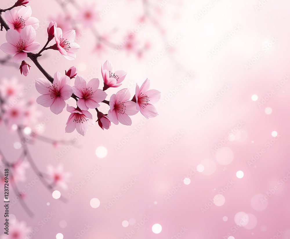 Fototapeta premium Cherry blossom blooming in spring nature photography soft background floral beauty serene environment