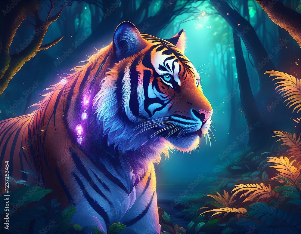 custom made wallpaper toronto digitalMajestic tiger prowling in an enchanting forest at night