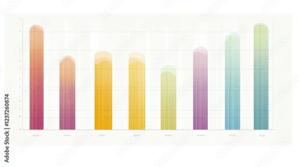 A clean and sharp financial bar graph with colorful bars, displaying growth trends over time on a high-resolution digital screen A clean and sharp financial bar graph with colorful bars, displaying growth trends over time on a high-resolution digital screen