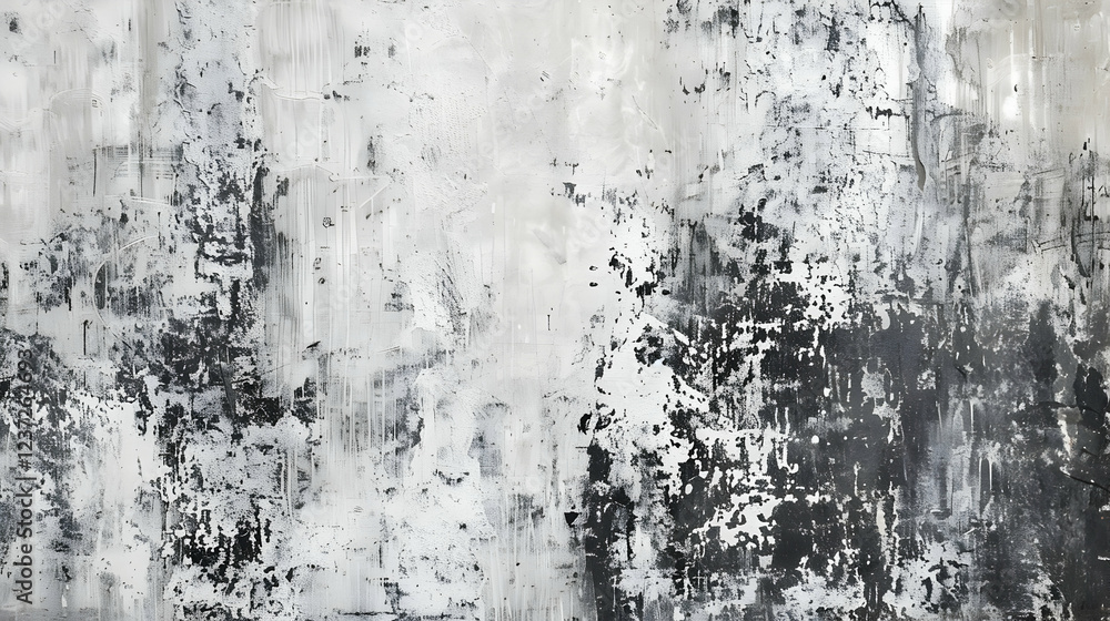 Abstract monochrome artwork with textured patterns in shades of gray and white. Abstract monochrome artwork with textured patterns in shades of gray and white.