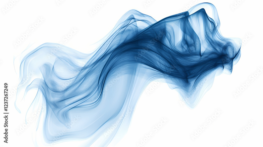 Fototapeta premium Magic blue blur abstract background isolated with white highlights, png. Euphoric Fantasy. Illustration