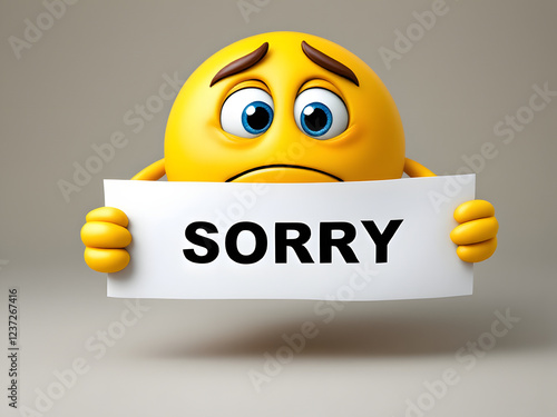 A sad emoji holding a 