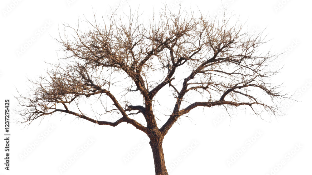 Leafless tree standing tall against transparent background Leafless tree standing tall against transparent background