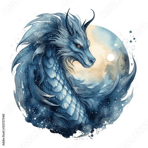 Majestic Dragon Clipart Vector Illustration – Mythical Fantasy Creature Design