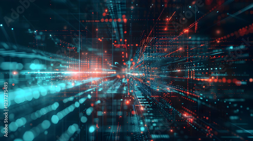 Wallpaper Mural A digital abstract representation of data flow and connectivity in a futuristic environment. Torontodigital.ca