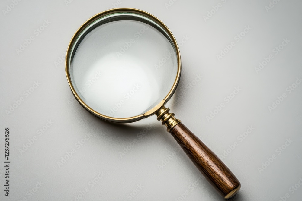 A Classic Magnifying Glass with Wooden Handle A Classic Magnifying Glass with Wooden Handle