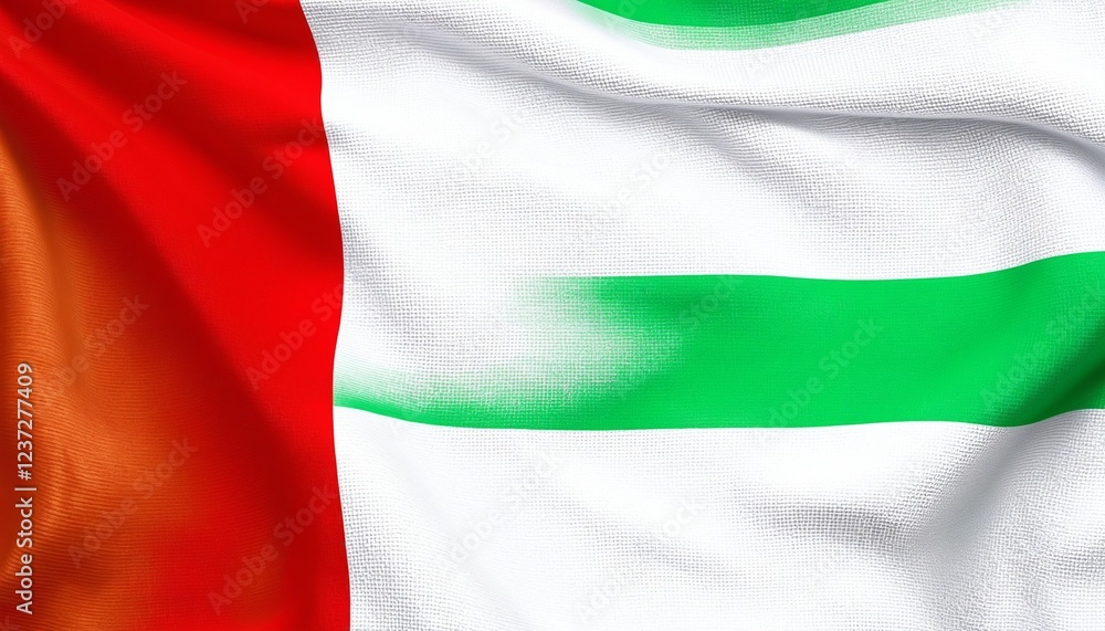 Obraz premium Celebrating the UAE: Waving Flag Against a Blue Background with Text Space