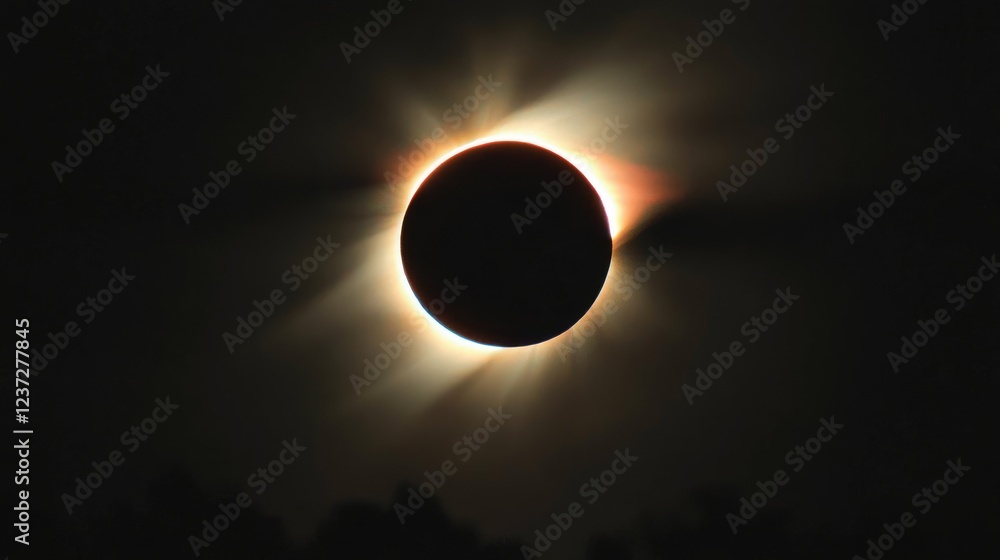 Obraz premium Total solar eclipse, daytime sky, corona, celestial event, astronomy