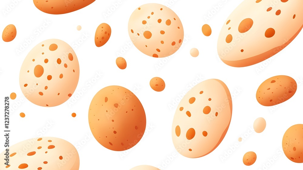 Abstract Orange and Beige Eggs Falling Abstract Orange and Beige Eggs Falling