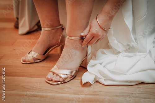 préparatifs mariée, détail des chaussures