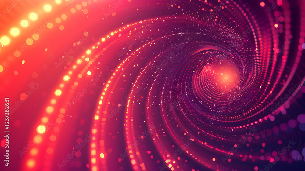 Obraz premium A swirling pattern of vibrant colors and lights, creating a sense of depth and motion.