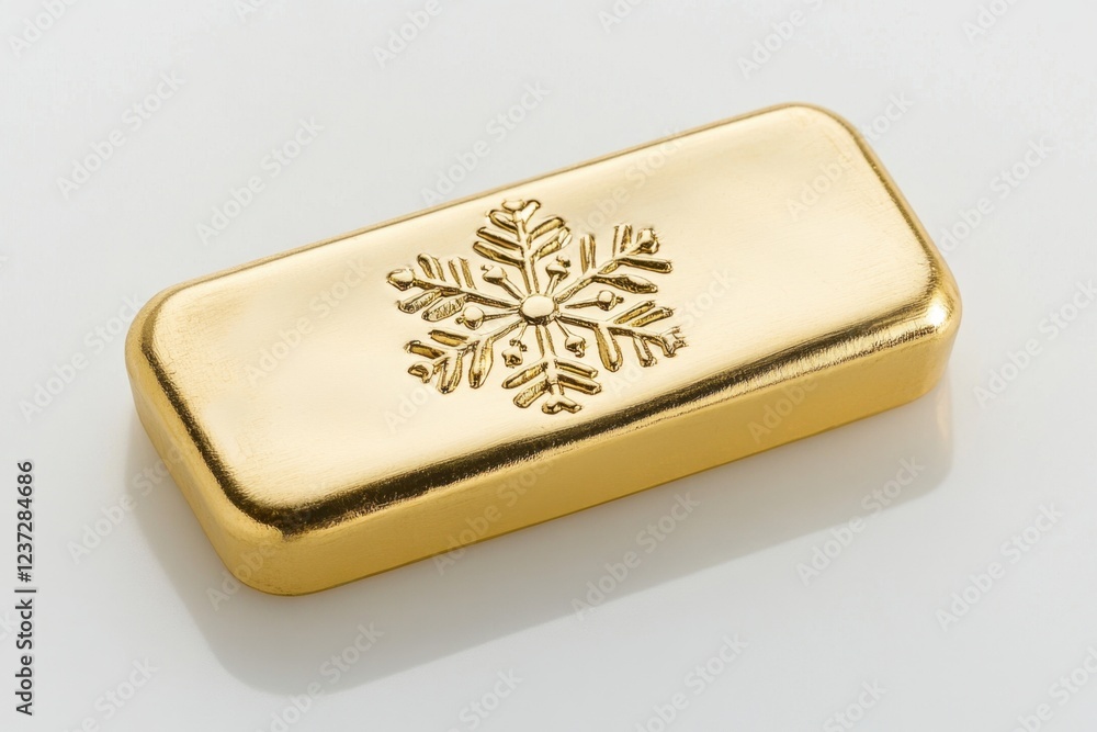 Gold Bar with Embossed Snowflake Design