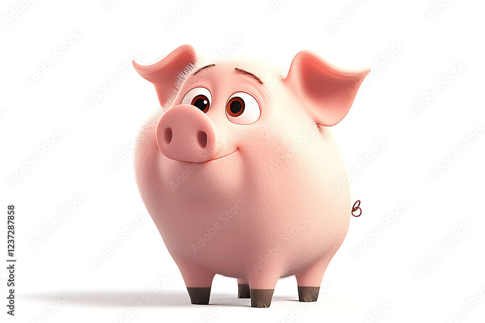 pig on a white background, pig on a blank white background, a pig, pig, cute pig, white background, copy space for add text, 3d rendering, 3d, vector, AI generative pig on a white background, pig on a blank white background, a pig, pig, cute pig, white background, copy space for add text, 3d rendering, 3d, vector, AI generative