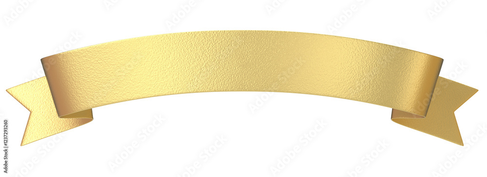 Golden Curled Ribbon Banner - 3D Render Golden Curled Ribbon Banner - 3D Render