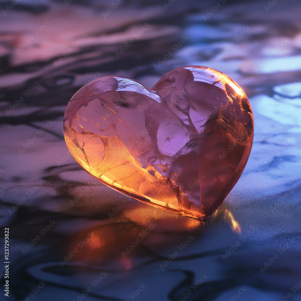 Fototapeta premium heart shaped glass