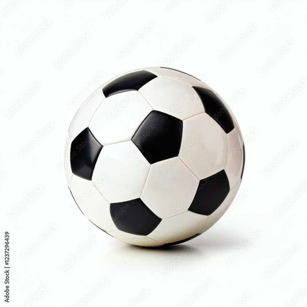isolated soccer ball on white background. Ideal for sports-related designs, fitness promotions, and teamwork concepts. isolated soccer ball on white background. Ideal for sports-related designs, fitness promotions, and teamwork concepts.