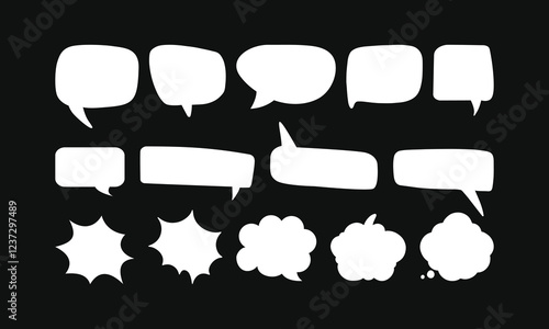 CHAT BALON MASTER, Set, collection of flat style vector speech bubbles, clouds, baloons. Talking, speaking, chatting, screaming, laughing, thinking, dreaming bubbles. Modern motion design shapes with 