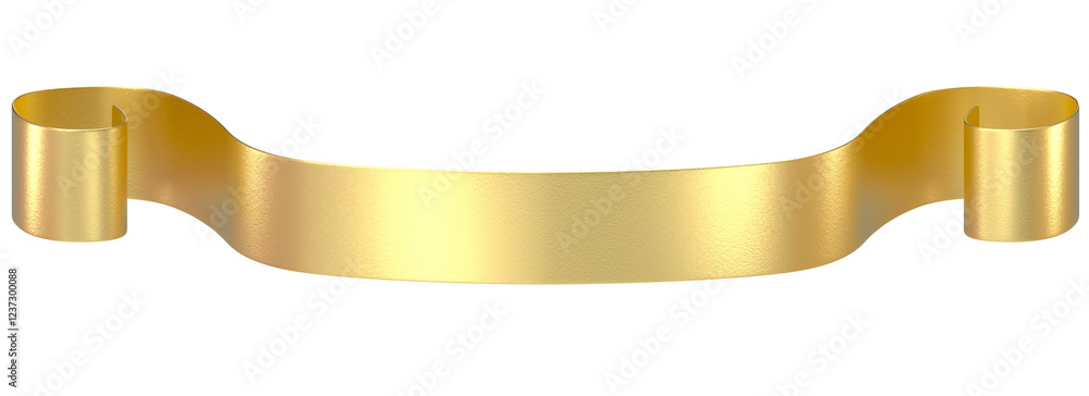 Golden Ribbon Banner - Elegant 3D Rendered Design Element Golden Ribbon Banner - Elegant 3D Rendered Design Element