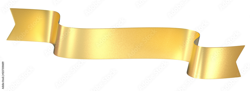 Elegant Golden Ribbon Banner with Copy Space for Text or Design Elegant Golden Ribbon Banner with Copy Space for Text or Design