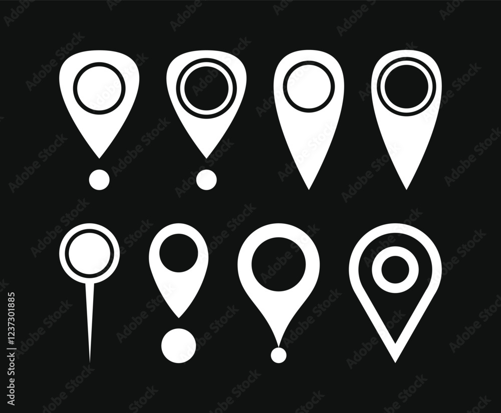 Location map pin icons set. Modern map marker collection. Pinpoint. Location pin icon. Map pin place marker. Map marker pointer icon. GPS location symbol. Flat style vector. destination Location map pin icons set. Modern map marker collection. Pinpoint. Location pin icon. Map pin place marker. Map marker pointer icon. GPS location symbol. Flat style vector. destination