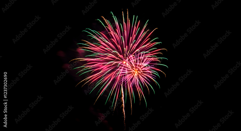 Brilliant Burst: Fireworks in the Night Sky Brilliant Burst: Fireworks in the Night Sky