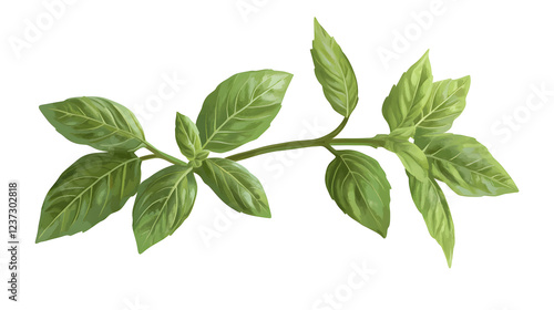 Fresh basil leaves as a garnish for pasta dishes, adding vibrant color and aromatic flavor.