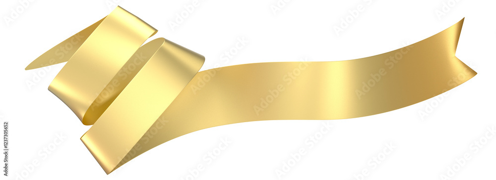 Elegant Gold Ribbon Banner, Swirling Design Element for Awards, Celebrations, and Promotions Elegant Gold Ribbon Banner, Swirling Design Element for Awards, Celebrations, and Promotions