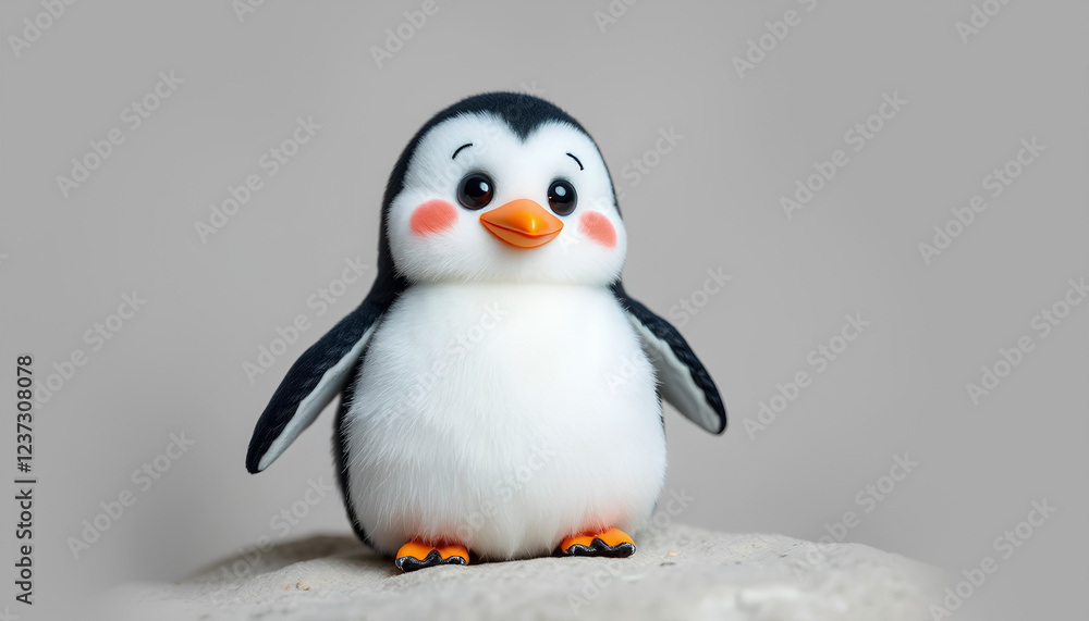 Obraz premium Simple happy penguin. Cute picture pinguin 2