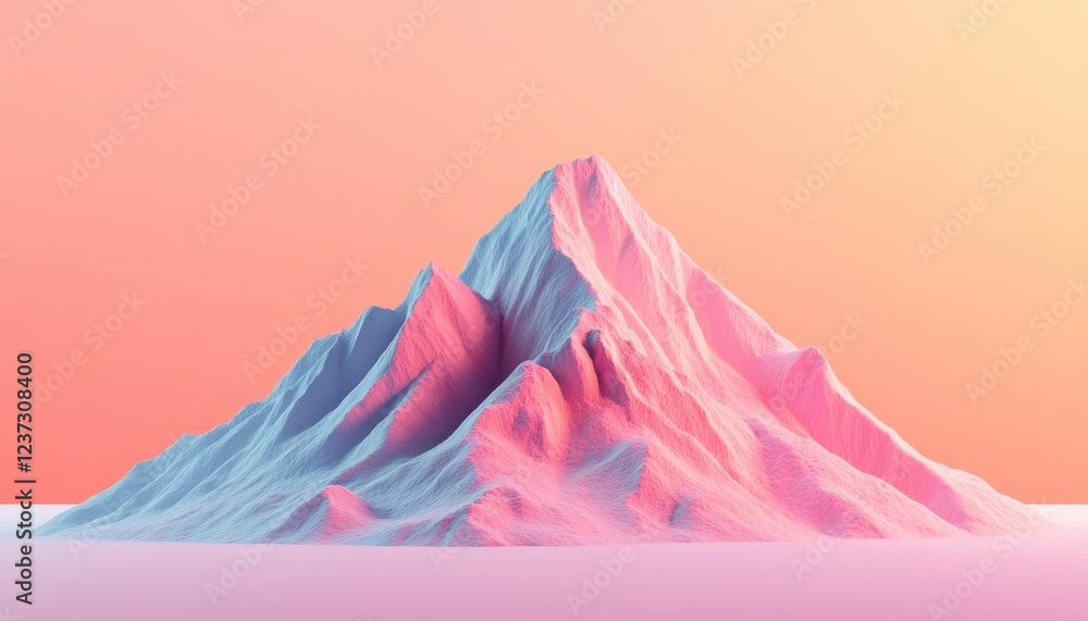 A stunning pastel mountain peak illuminated by warm hues, creating a serene and dreamy landscape. A stunning pastel mountain peak illuminated by warm hues, creating a serene and dreamy landscape.