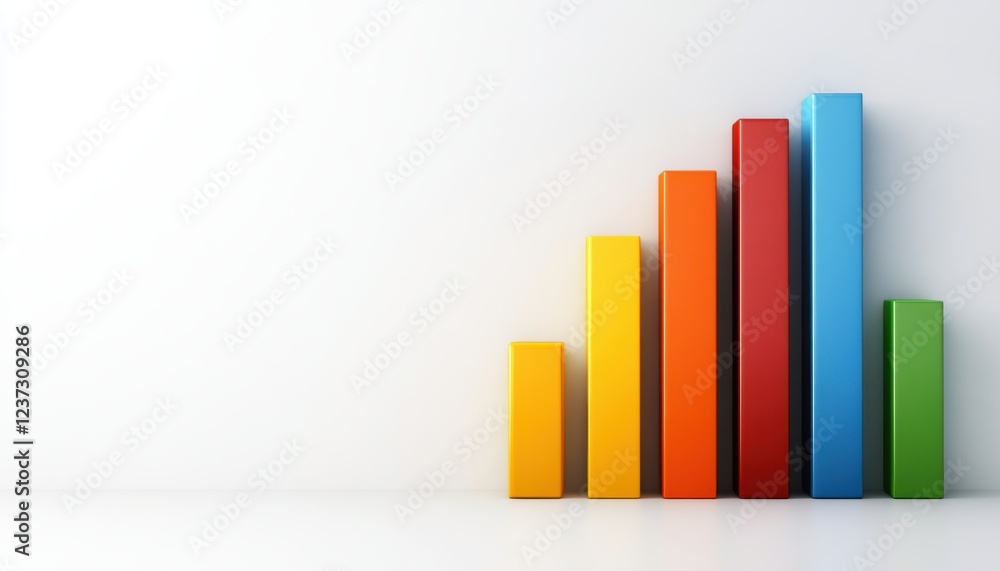 A vibrant bar graph display illustrating growth and progress in a modern business environment. A vibrant bar graph display illustrating growth and progress in a modern business environment.