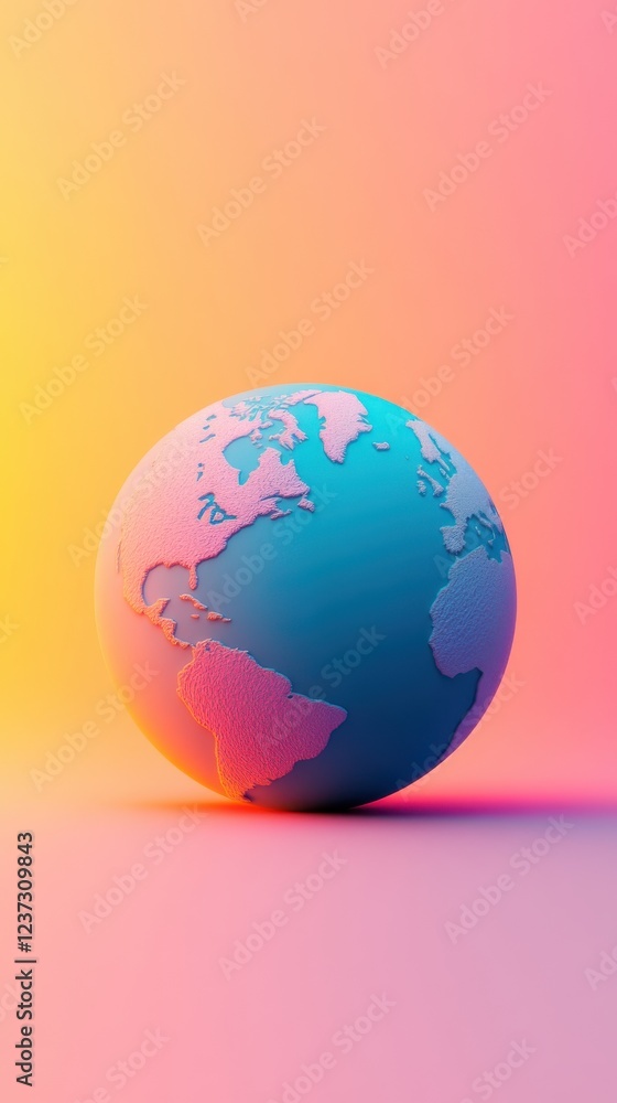 A vibrant, colorful representation of a globe, symbolizing global awareness and connection in a modern, abstract style.
