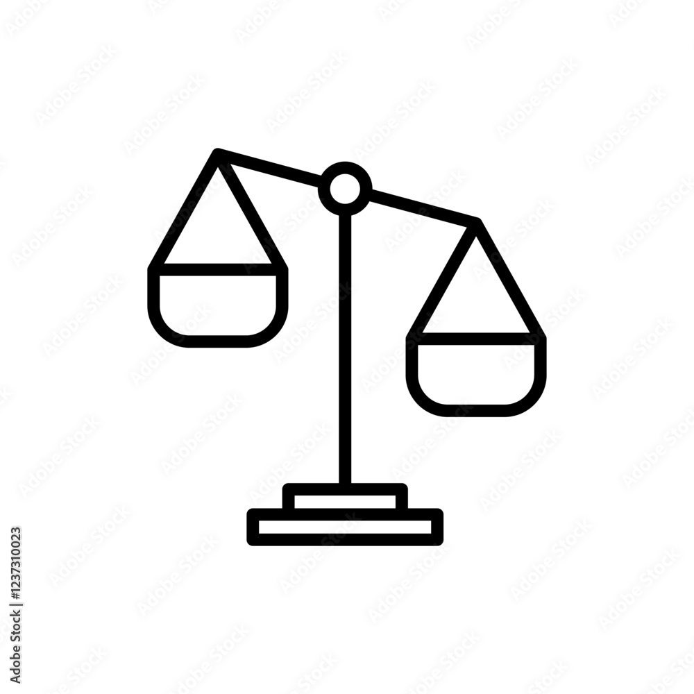 Scales icon vector. Law scale icon. Justice sign and symbol Scales icon vector. Law scale icon. Justice sign and symbol
